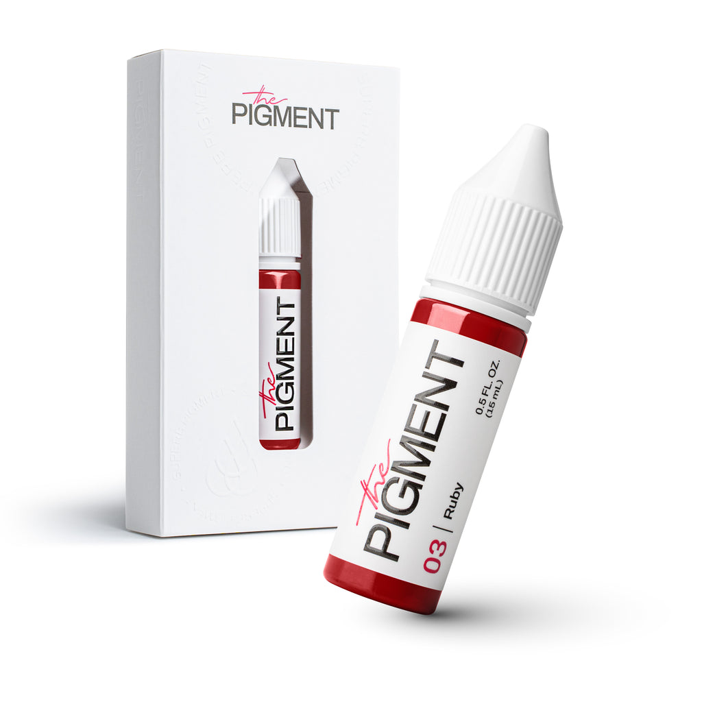 Pigmento PMU para labios The Pigment 03 Ruby 15 ml rojo rubí profundo frasco profesional con packaging original