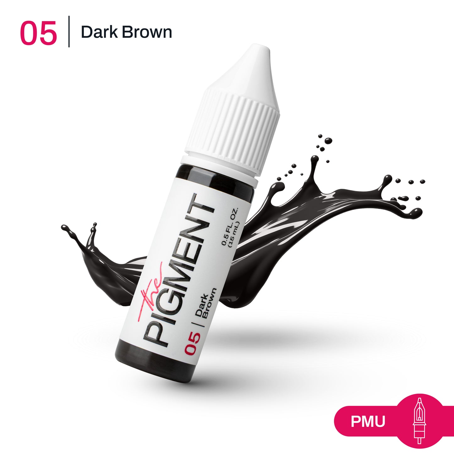 Textura pigmento PMU cejas marrón oscuro profundo Dark Brown efecto intenso alta implantación ideal para técnicas powder y shading