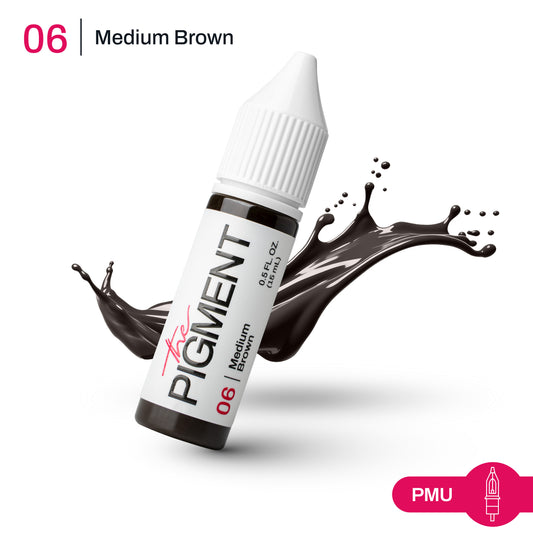 Textura pigmento PMU cejas Medium Brown marrón medio natural efecto uniforme alta implantación ideal para técnicas powder y shading