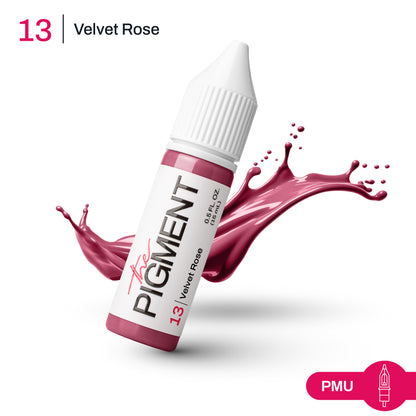 Textura pigmento PMU labios Velvet Rose 13 rosa natural aterciopelado efecto lip blush alta homogeneidad