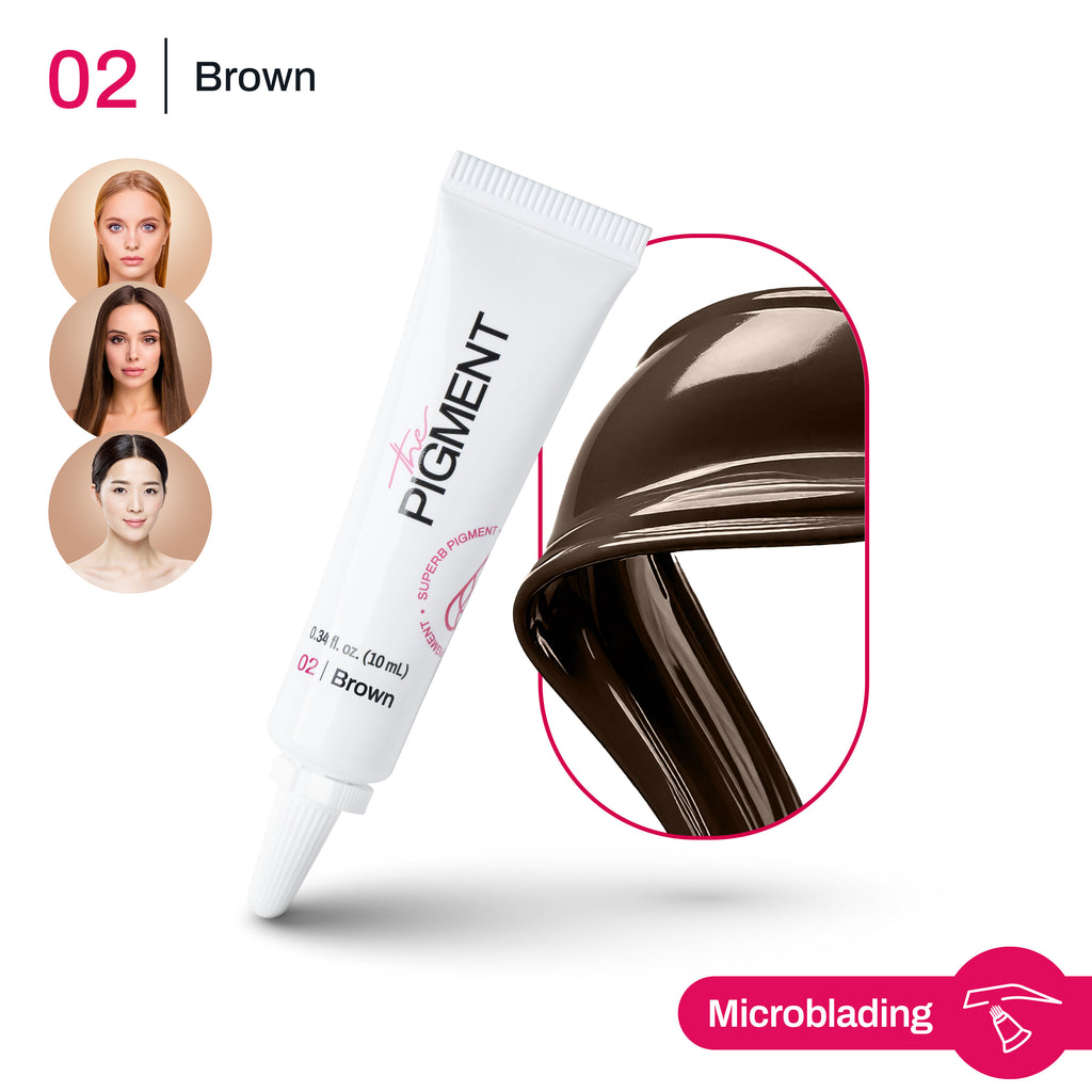 Pigmento microblading Brown 2 resultado en cejas sobre diferentes fototipos piel efecto natural pelo a pelo marrón equilibrado