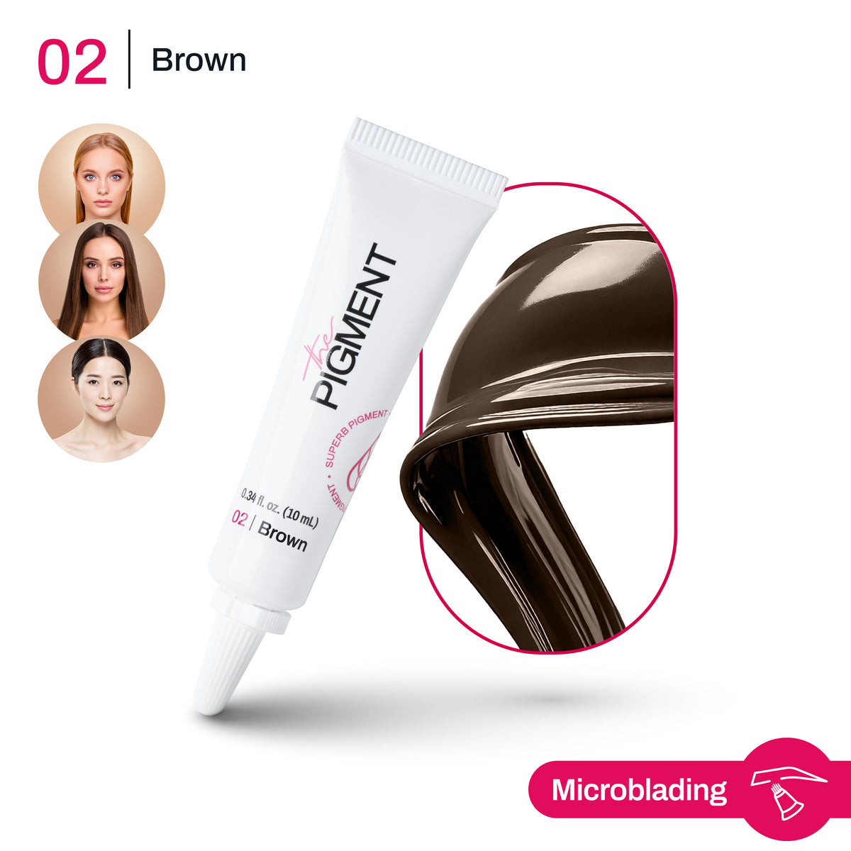 Pigmento microblading Brown 2 resultado en cejas sobre diferentes fototipos piel efecto natural pelo a pelo marrón equilibrado