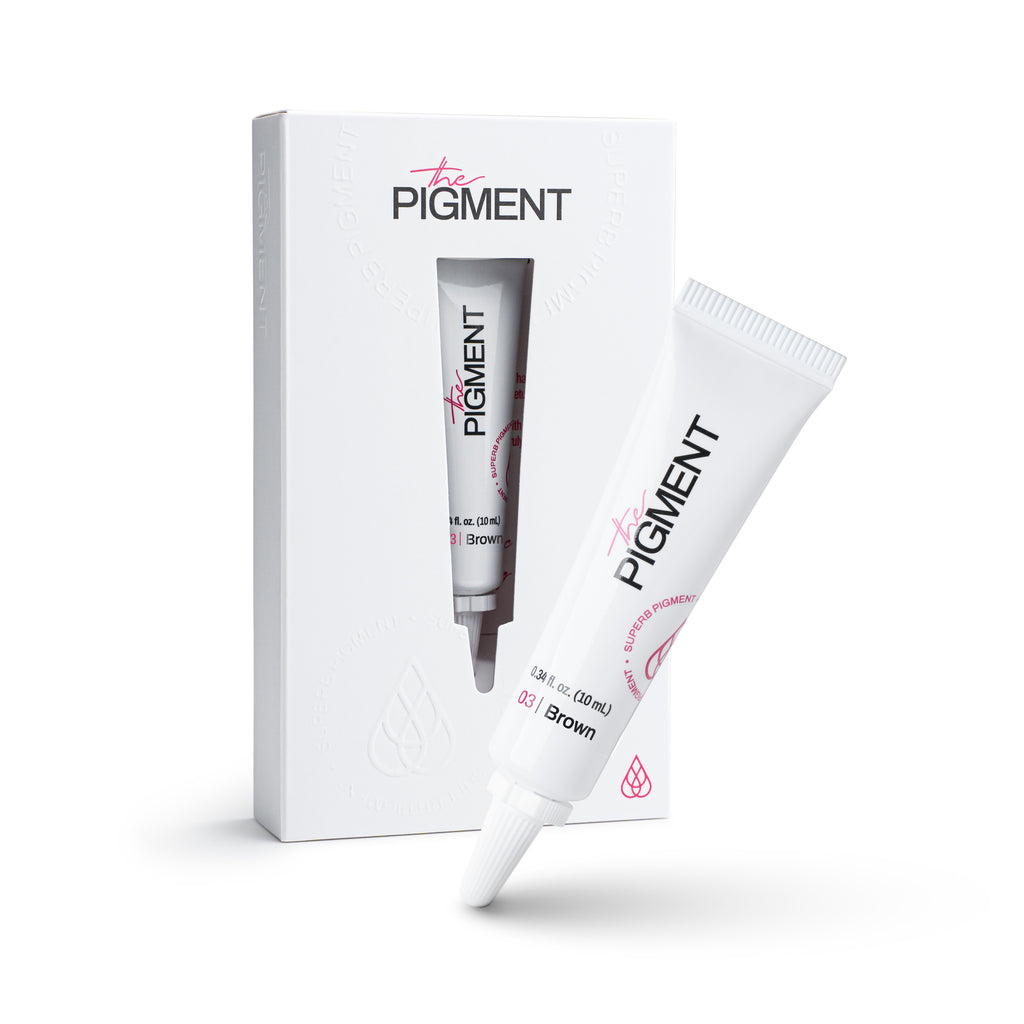 Pigmento PMU para cejas The Pigment Brown 3 10 ml packaging original formato tubo pigmento profesional para microblading pelo a pelo