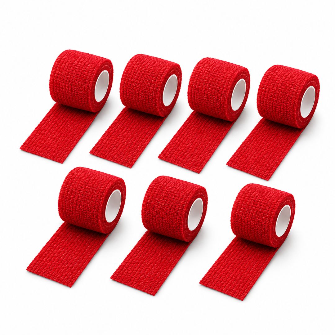Rollos de venda grip roja autoadherente para máquinas PMU y tattoo