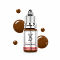 Frasco de pigmento híbrido YDPMU Amber Brown 12 ml con muestras de color marrón cálido dorado y subtonos miel